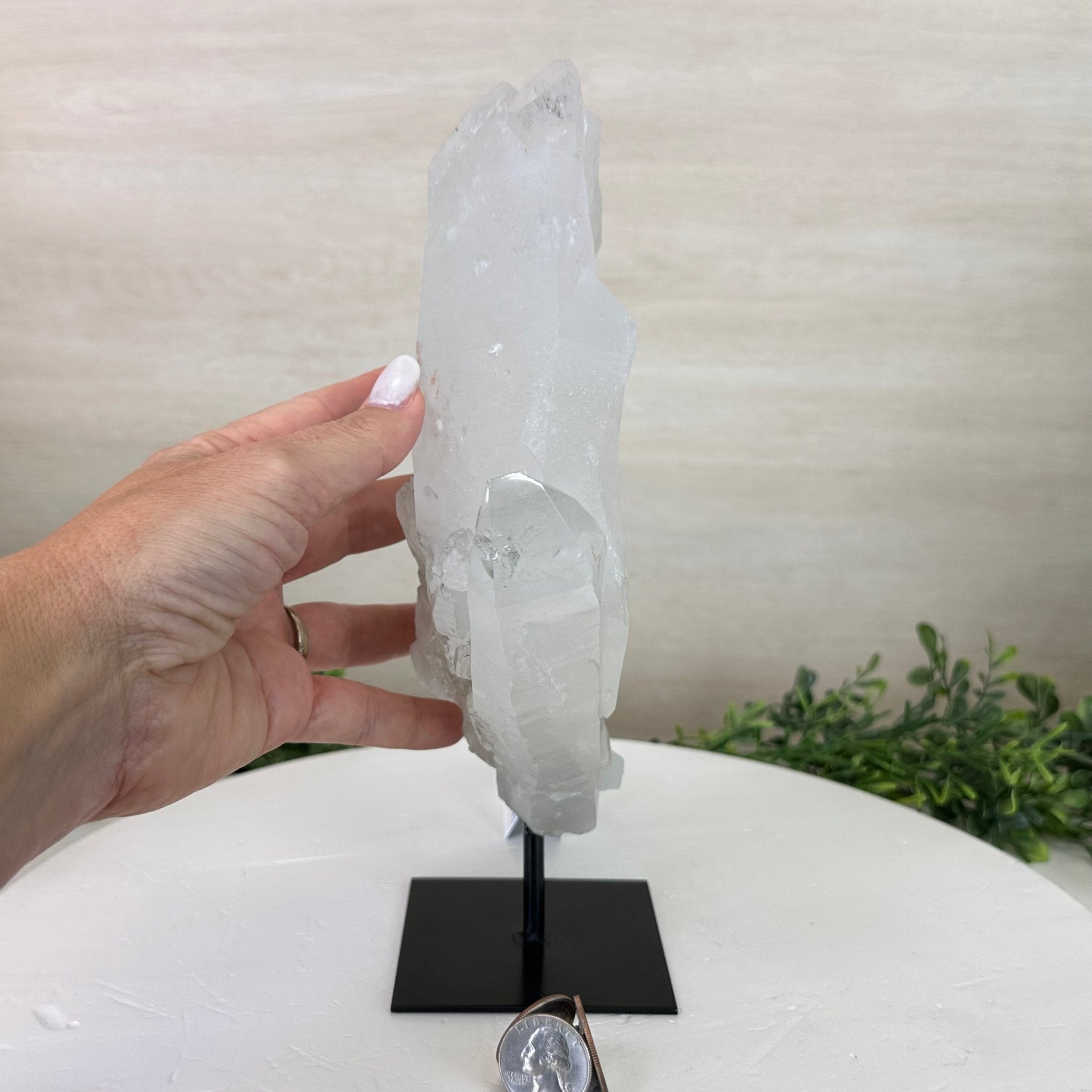 Clear Quartz Crystal Point on a Metal Stand, 4.4 lbs & 10.2" Tall #3122CQ - 026 - Brazil GemsBrazil GemsClear Quartz Crystal Point on a Metal Stand, 4.4 lbs & 10.2" Tall #3122CQ - 026Crystal Points3122CQ - 026