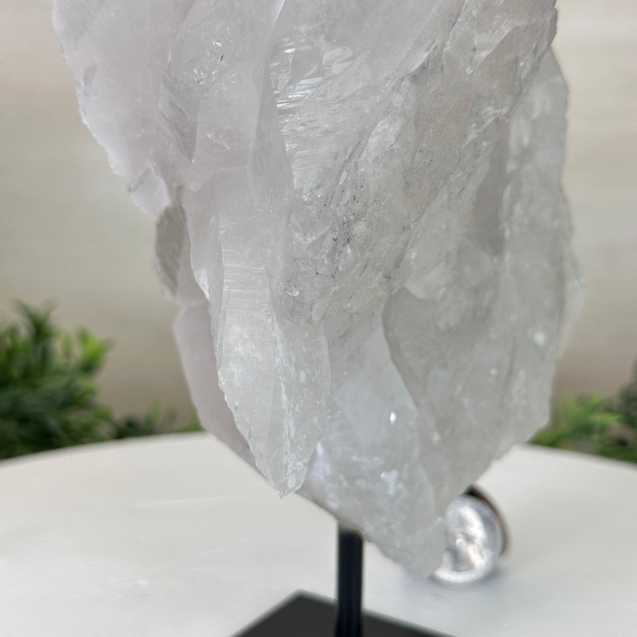 Clear Quartz Crystal Point on a Metal Stand, 5 lbs & 10.4" Tall #3122CQ - 027 - Brazil GemsBrazil GemsClear Quartz Crystal Point on a Metal Stand, 5 lbs & 10.4" Tall #3122CQ - 027Crystal Points3122CQ - 027