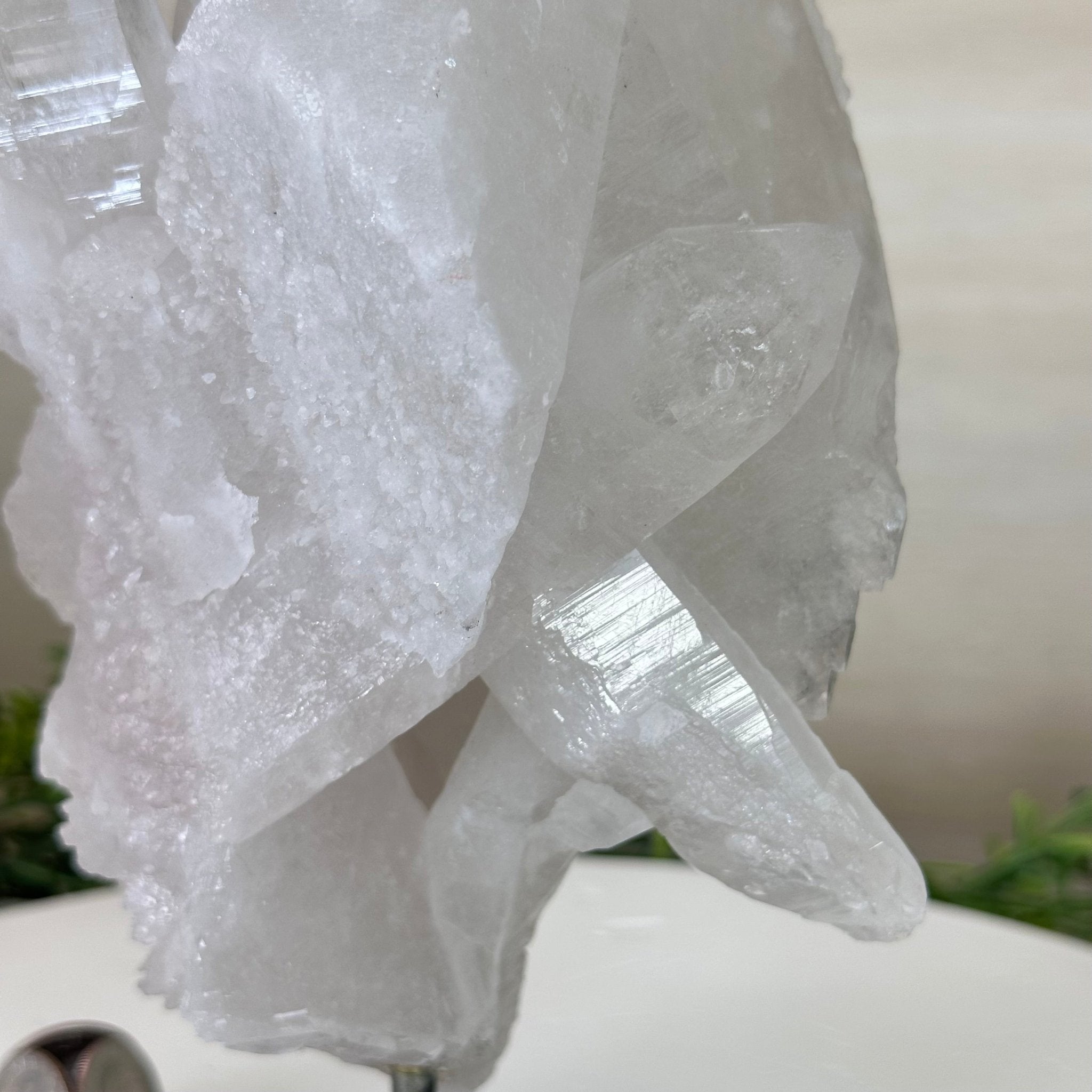 Clear Quartz Crystal Point on a Metal Stand, 5 lbs & 10.4" Tall #3122CQ - 027 - Brazil GemsBrazil GemsClear Quartz Crystal Point on a Metal Stand, 5 lbs & 10.4" Tall #3122CQ - 027Crystal Points3122CQ - 027