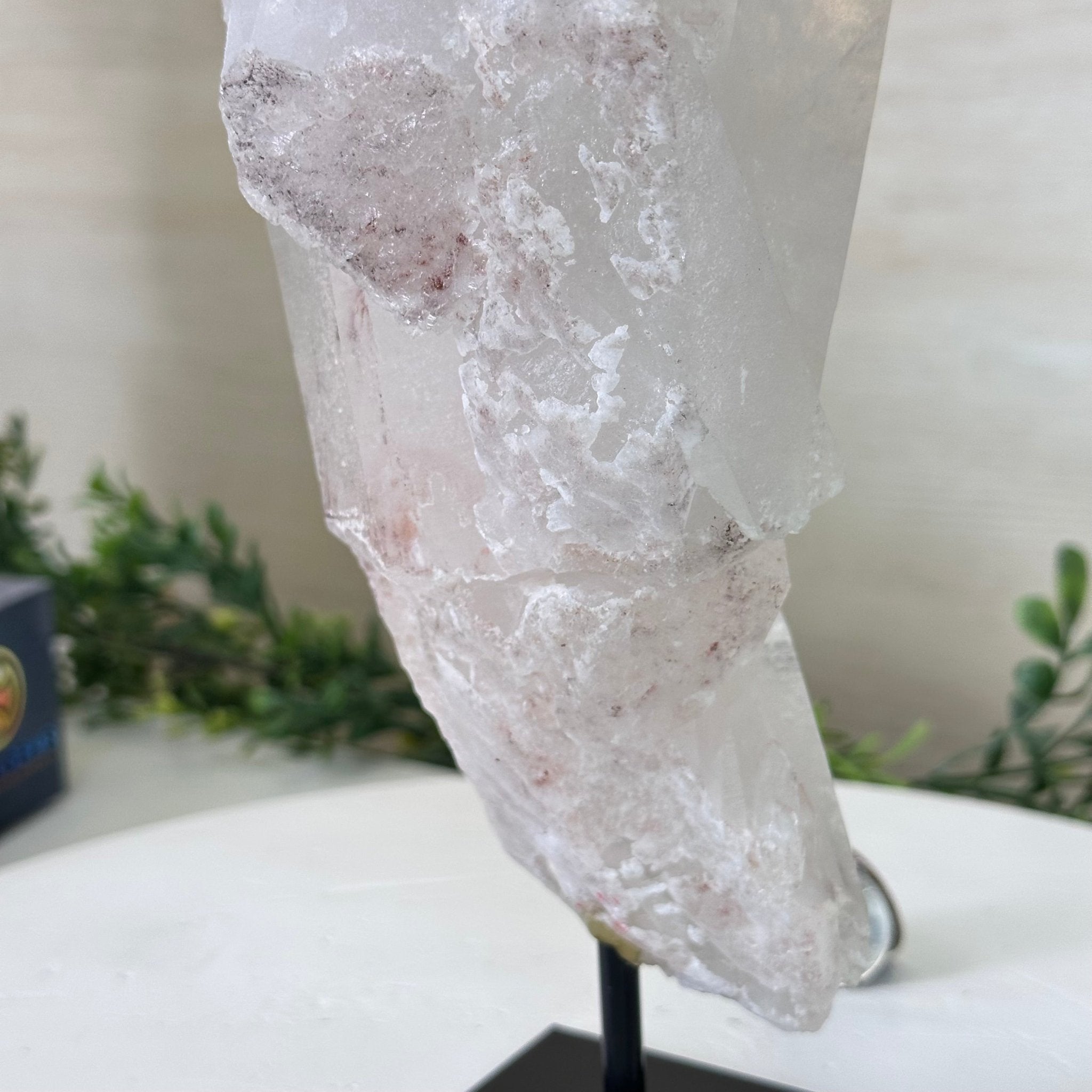 Clear Quartz Crystal Point on a Metal Stand, 5.1 lbs & 12.6" Tall #3122CQ - 017 - Brazil GemsBrazil GemsClear Quartz Crystal Point on a Metal Stand, 5.1 lbs & 12.6" Tall #3122CQ - 017Crystal Points3122CQ - 017