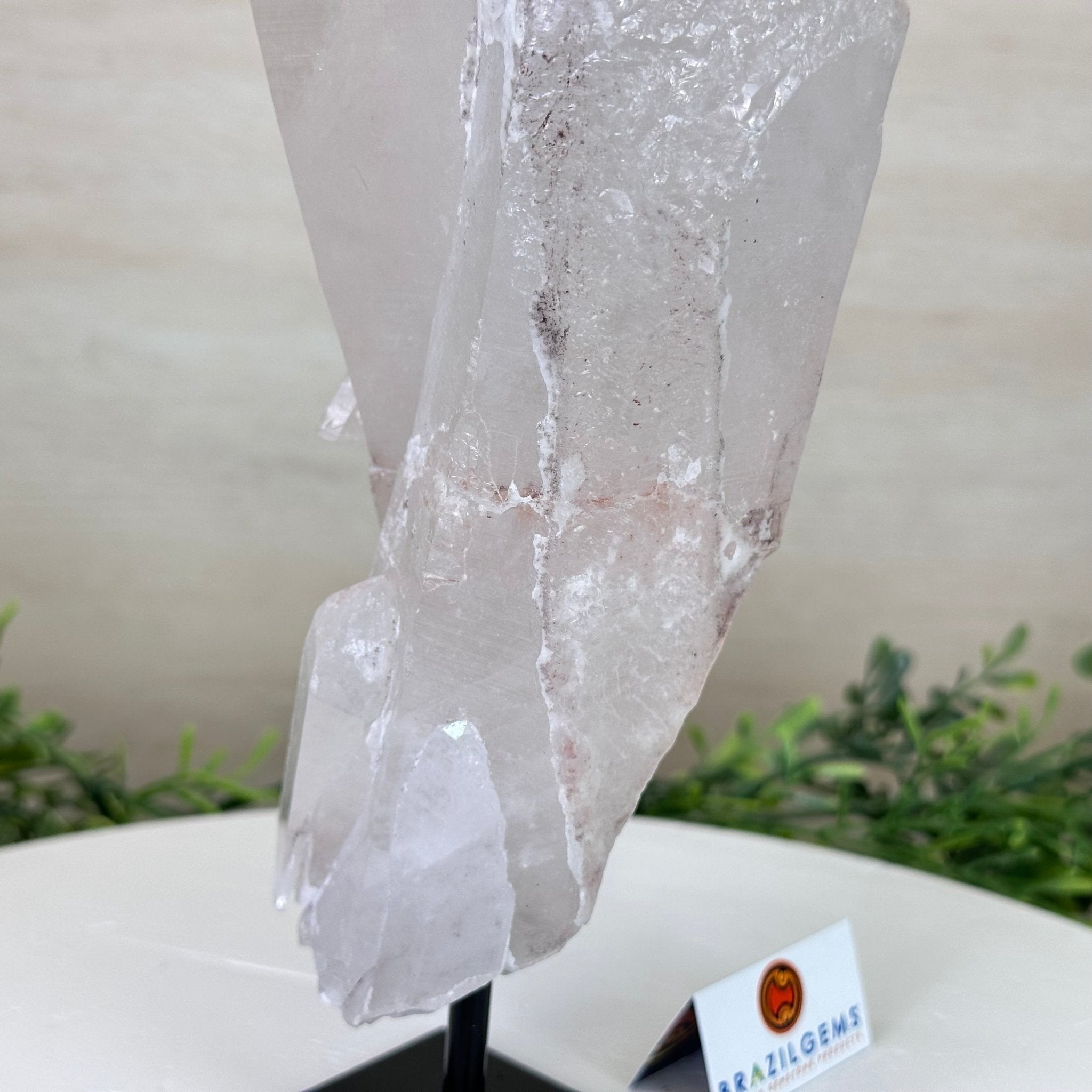 Clear Quartz Crystal Point on a Metal Stand, 5.1 lbs & 12.6" Tall #3122CQ - 017 - Brazil GemsBrazil GemsClear Quartz Crystal Point on a Metal Stand, 5.1 lbs & 12.6" Tall #3122CQ - 017Crystal Points3122CQ - 017