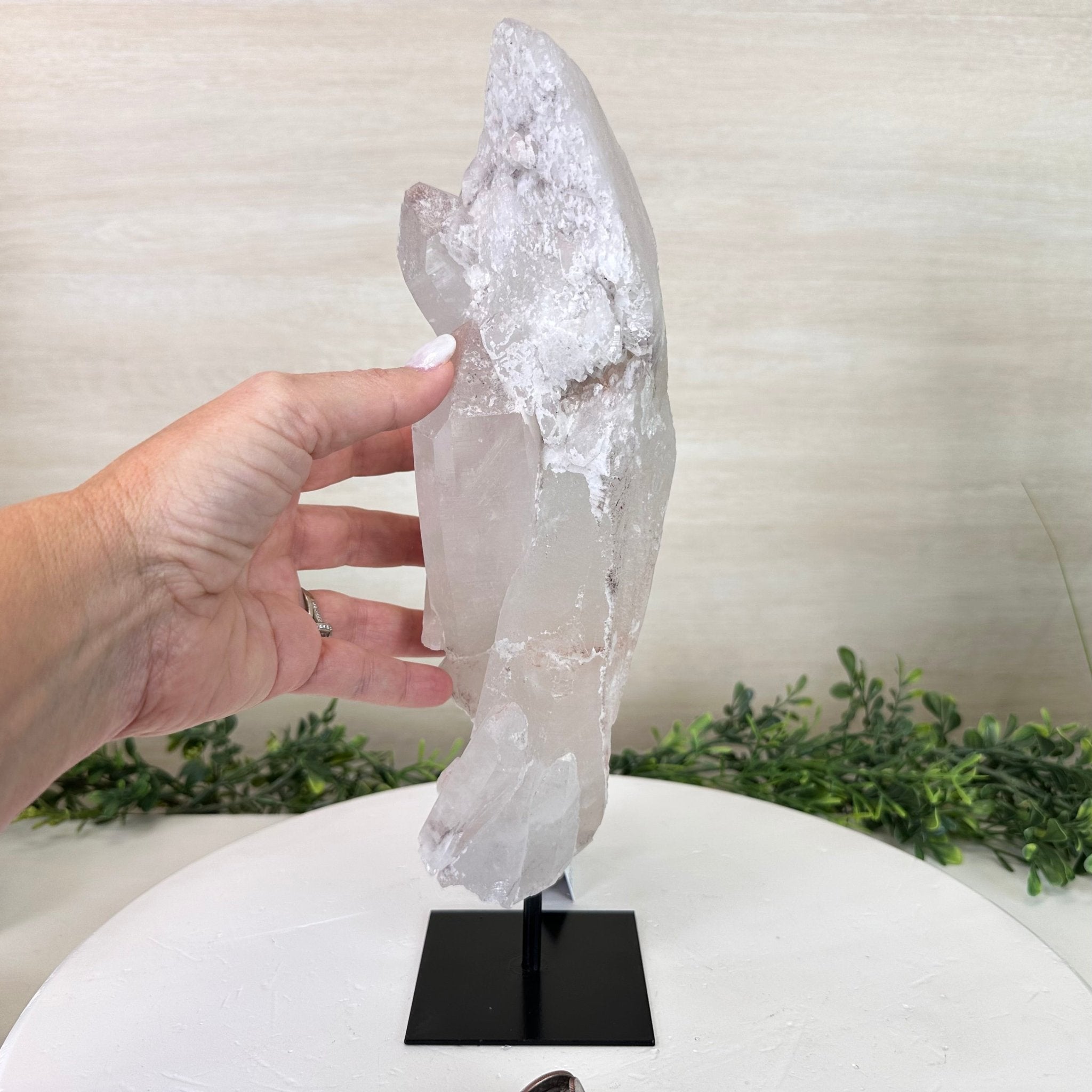 Clear Quartz Crystal Point on a Metal Stand, 5.1 lbs & 12.6" Tall #3122CQ - 017 - Brazil GemsBrazil GemsClear Quartz Crystal Point on a Metal Stand, 5.1 lbs & 12.6" Tall #3122CQ - 017Crystal Points3122CQ - 017