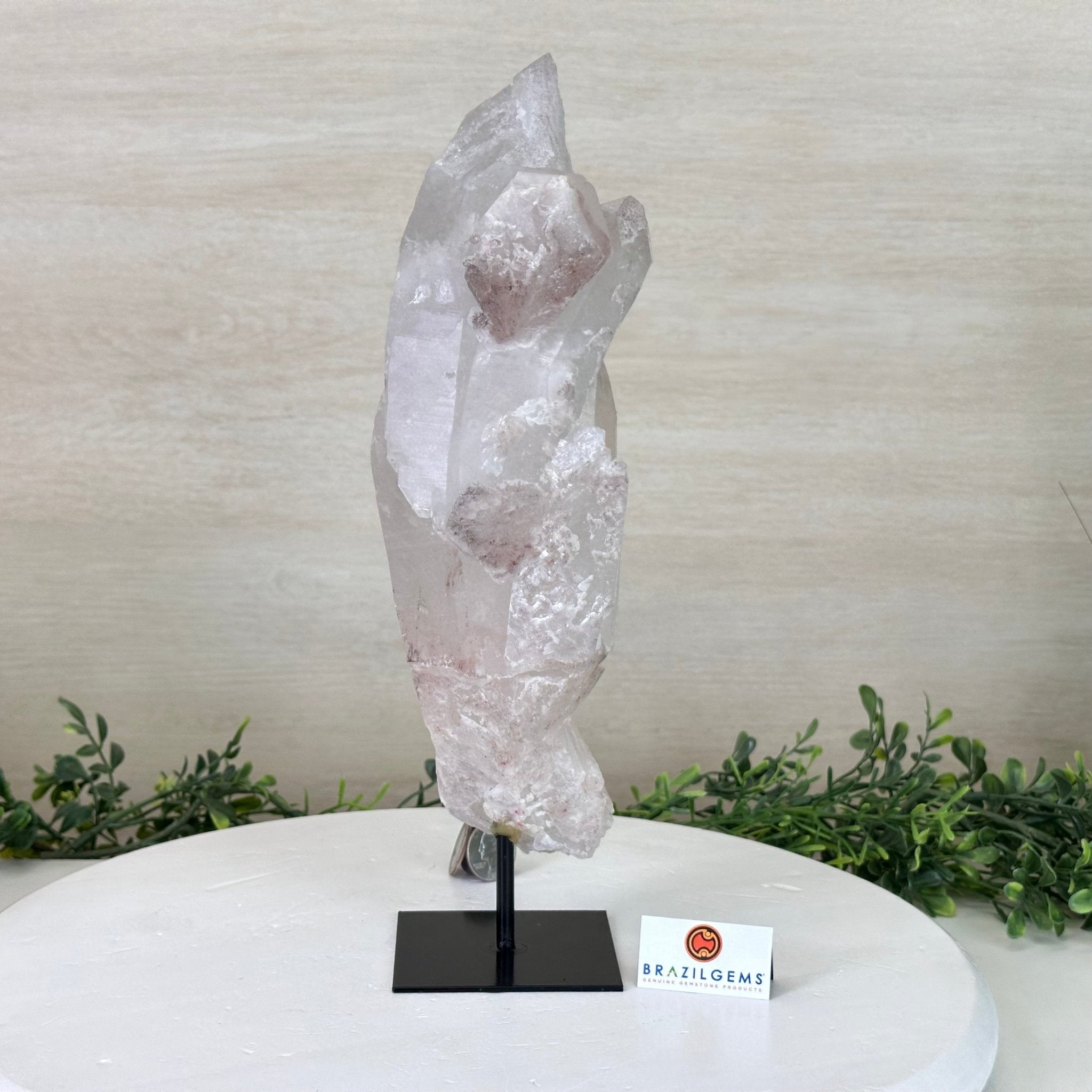 Clear Quartz Crystal Point on a Metal Stand, 5.1 lbs & 12.6" Tall #3122CQ - 017 - Brazil GemsBrazil GemsClear Quartz Crystal Point on a Metal Stand, 5.1 lbs & 12.6" Tall #3122CQ - 017Crystal Points3122CQ - 017