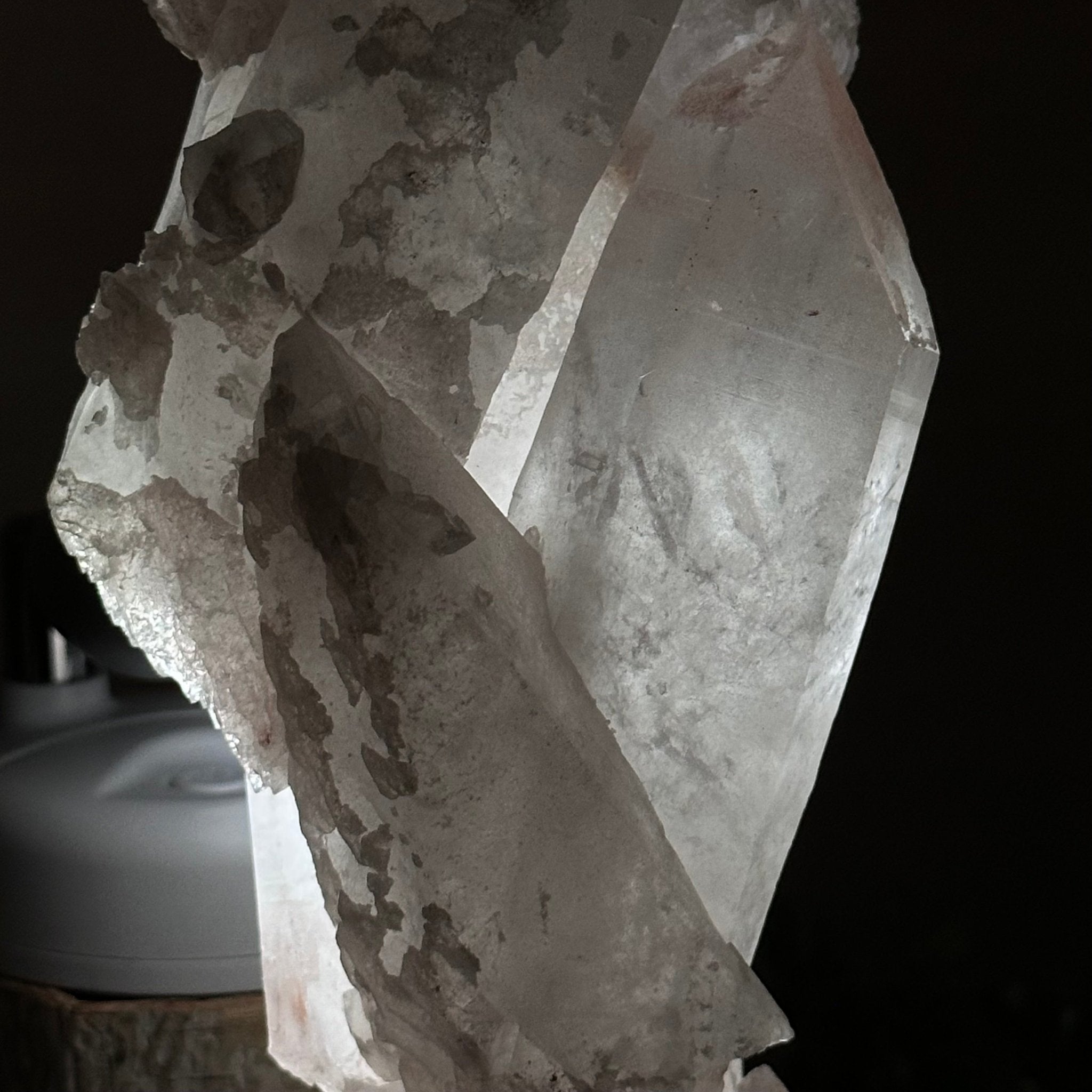 Clear Quartz Crystal Point on a Metal Stand, 5.1 lbs & 12.6" Tall #3122CQ - 017 - Brazil GemsBrazil GemsClear Quartz Crystal Point on a Metal Stand, 5.1 lbs & 12.6" Tall #3122CQ - 017Crystal Points3122CQ - 017