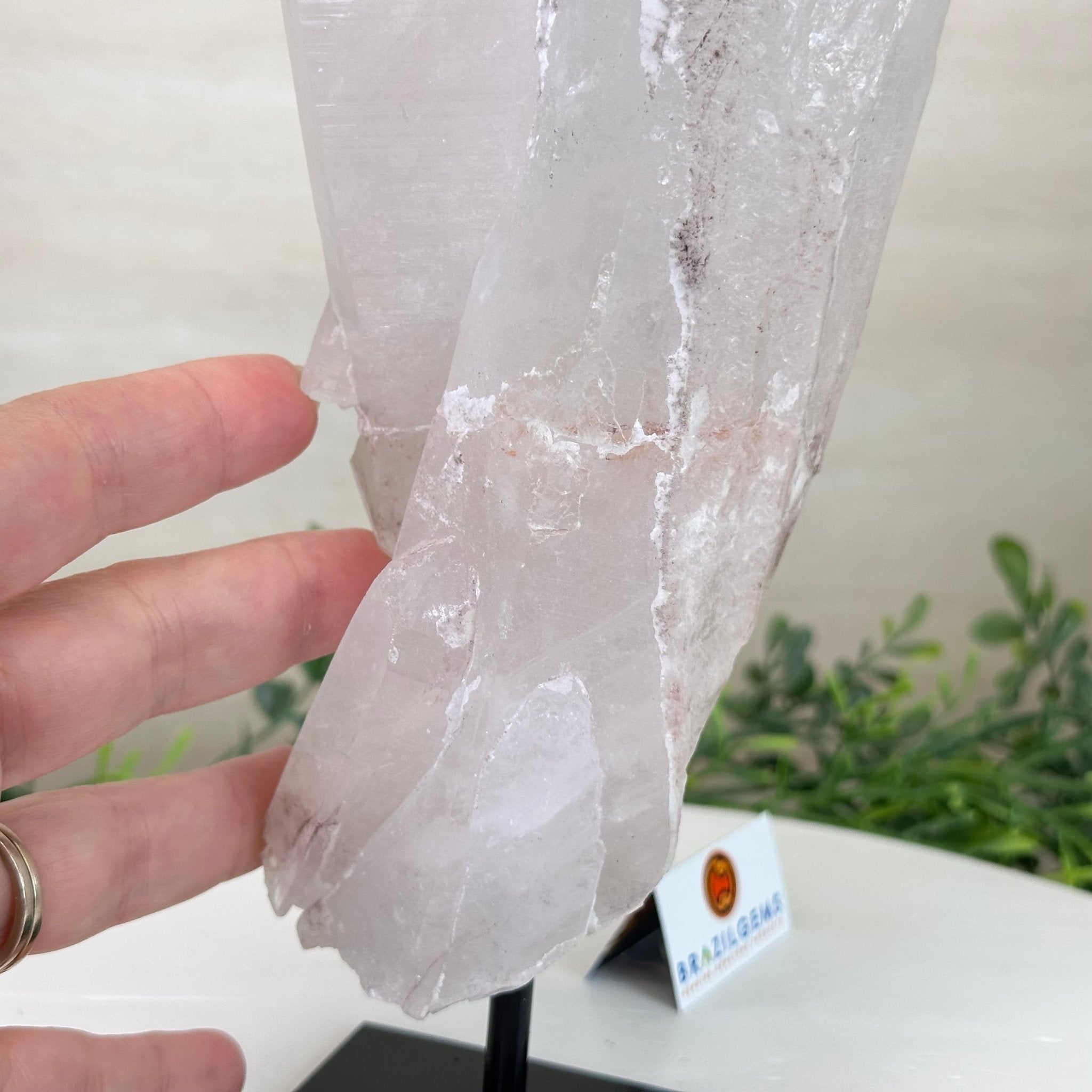 Clear Quartz Crystal Point on a Metal Stand, 5.1 lbs & 12.6" Tall #3122CQ - 017 - Brazil GemsBrazil GemsClear Quartz Crystal Point on a Metal Stand, 5.1 lbs & 12.6" Tall #3122CQ - 017Crystal Points3122CQ - 017