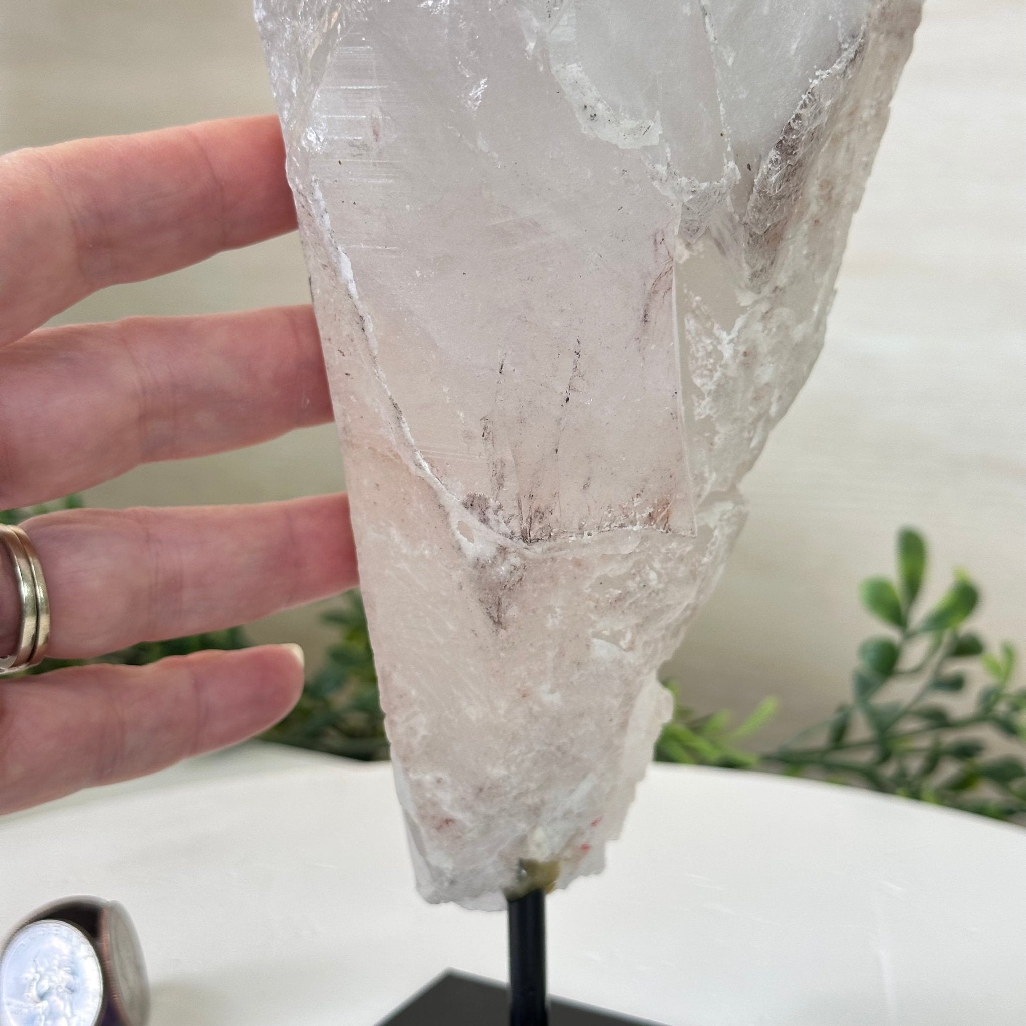 Clear Quartz Crystal Point on a Metal Stand, 5.1 lbs & 12.6" Tall #3122CQ - 017 - Brazil GemsBrazil GemsClear Quartz Crystal Point on a Metal Stand, 5.1 lbs & 12.6" Tall #3122CQ - 017Crystal Points3122CQ - 017