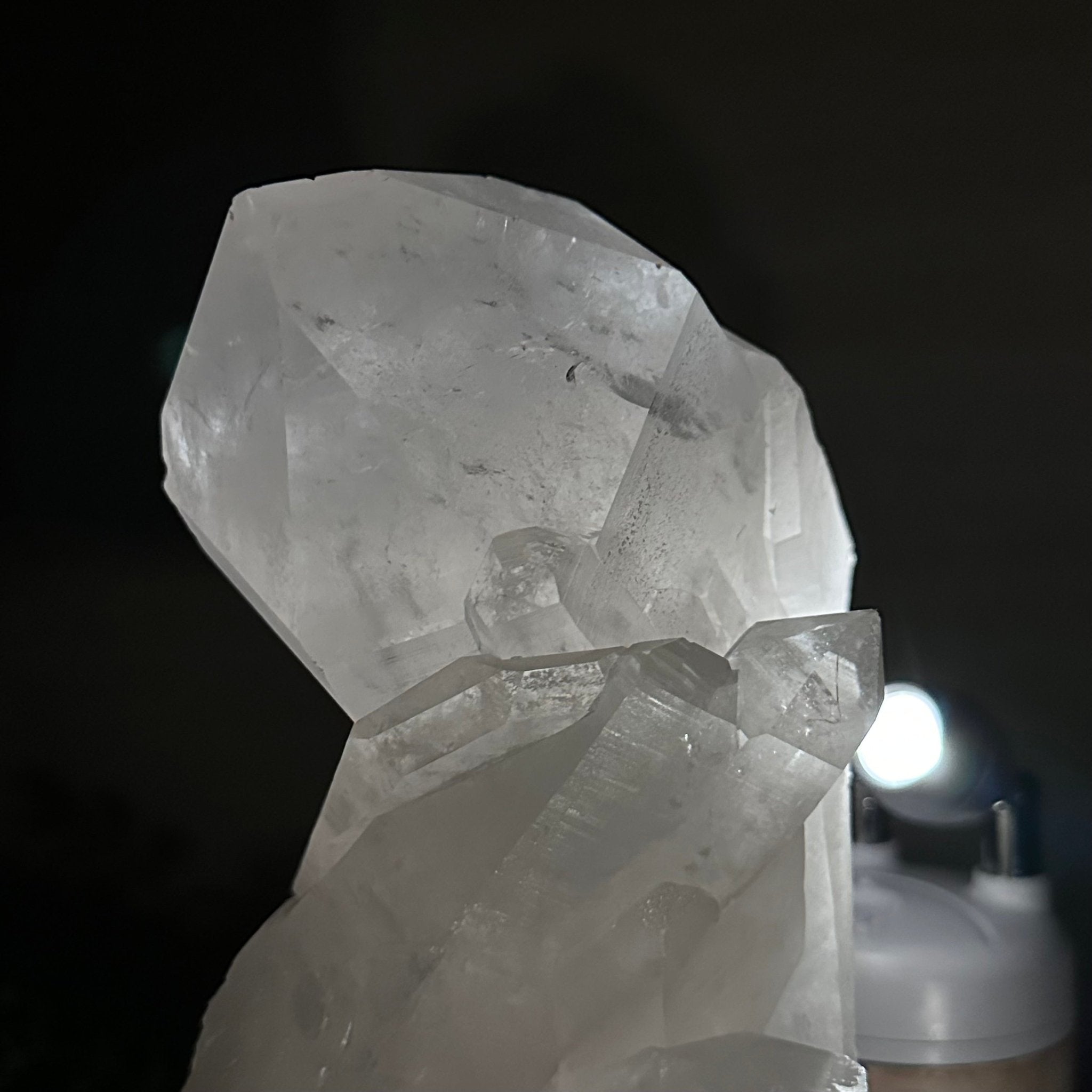 Clear Quartz Crystal Point on a Metal Stand, 8.2 lbs & 10.6" Tall #3122CQ - 018 - Brazil GemsBrazil GemsClear Quartz Crystal Point on a Metal Stand, 8.2 lbs & 10.6" Tall #3122CQ - 018Crystal Points