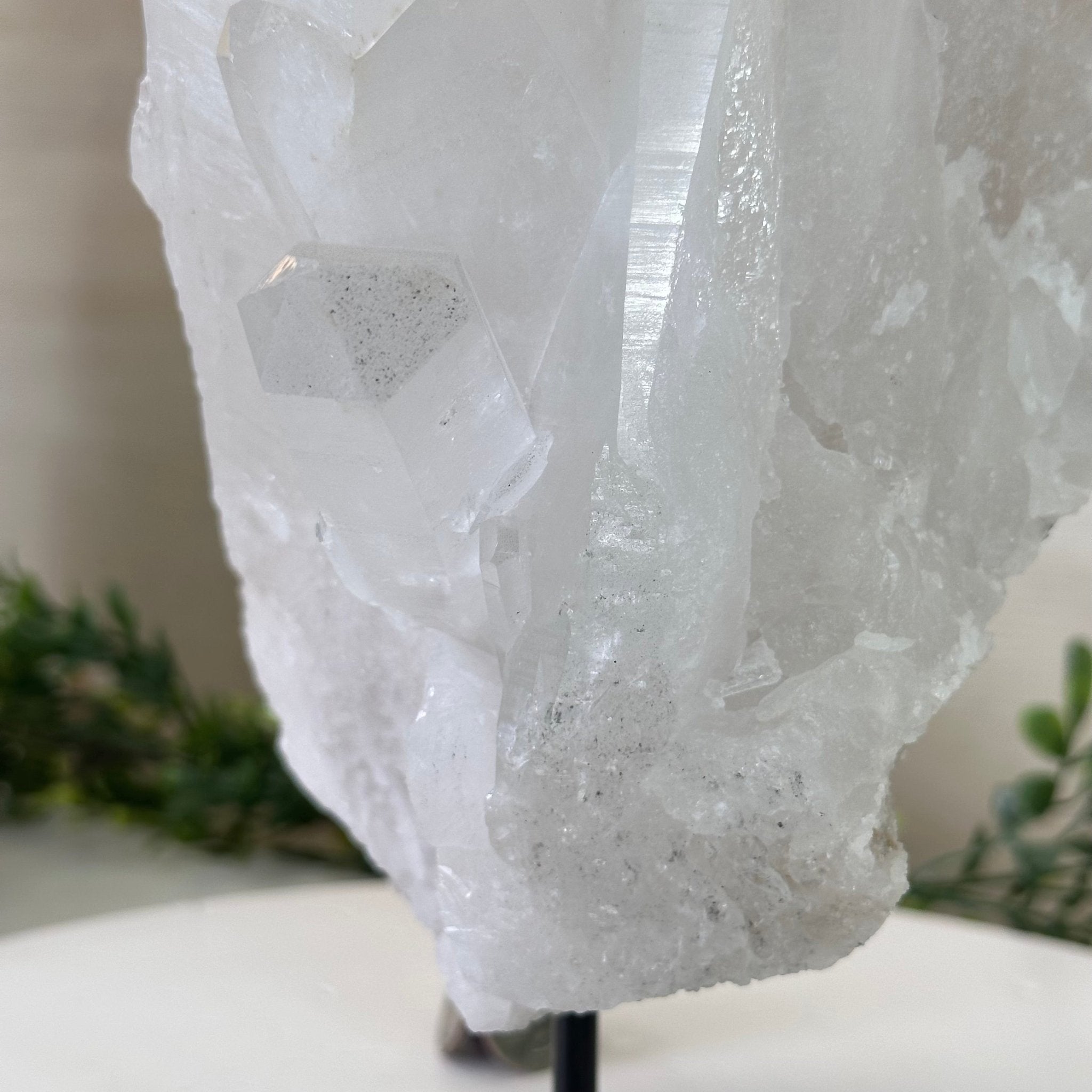 Clear Quartz Crystal Point on a Metal Stand, 8.2 lbs & 10.6" Tall #3122CQ - 018 - Brazil GemsBrazil GemsClear Quartz Crystal Point on a Metal Stand, 8.2 lbs & 10.6" Tall #3122CQ - 018Crystal Points