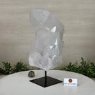 Clear Quartz Crystal Point on a Metal Stand, 8.2 lbs & 10.6" Tall #3122CQ - 018 - Brazil GemsBrazil GemsClear Quartz Crystal Point on a Metal Stand, 8.2 lbs & 10.6" Tall #3122CQ - 018Crystal Points