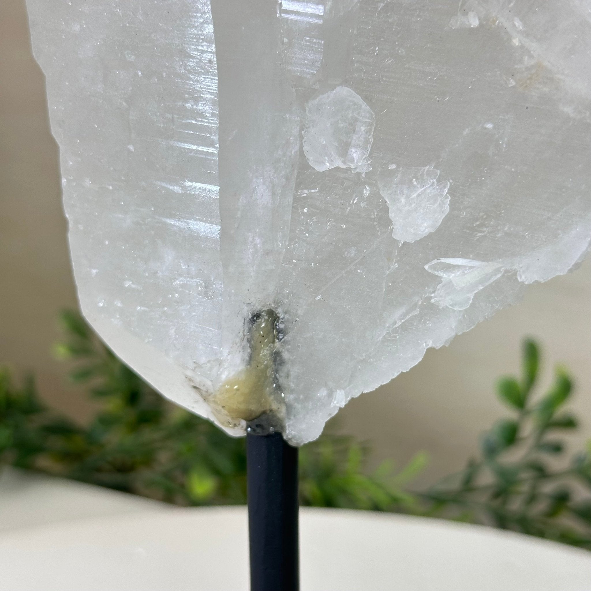 Clear Quartz Crystal Point on a Metal Stand, 9.3 lbs & 15.9" Tall #3122CQ - 020 - Brazil GemsBrazil GemsClear Quartz Crystal Point on a Metal Stand, 9.3 lbs & 15.9" Tall #3122CQ - 020Crystal Points3122CQ - 020