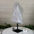 Clear Quartz Crystal Point on a Metal Stand, 9.8 lbs & 13.9" Tall #3122CQ - 028 - Brazil GemsBrazil GemsClear Quartz Crystal Point on a Metal Stand, 9.8 lbs & 13.9" Tall #3122CQ - 028Crystal Points3122CQ - 028