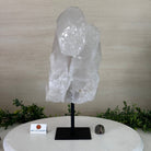 Clear Quartz Crystal Point on a Metal Stand, 9.8 lbs & 13.9" Tall #3122CQ - 028 - Brazil GemsBrazil GemsClear Quartz Crystal Point on a Metal Stand, 9.8 lbs & 13.9" Tall #3122CQ - 028Crystal Points3122CQ - 028