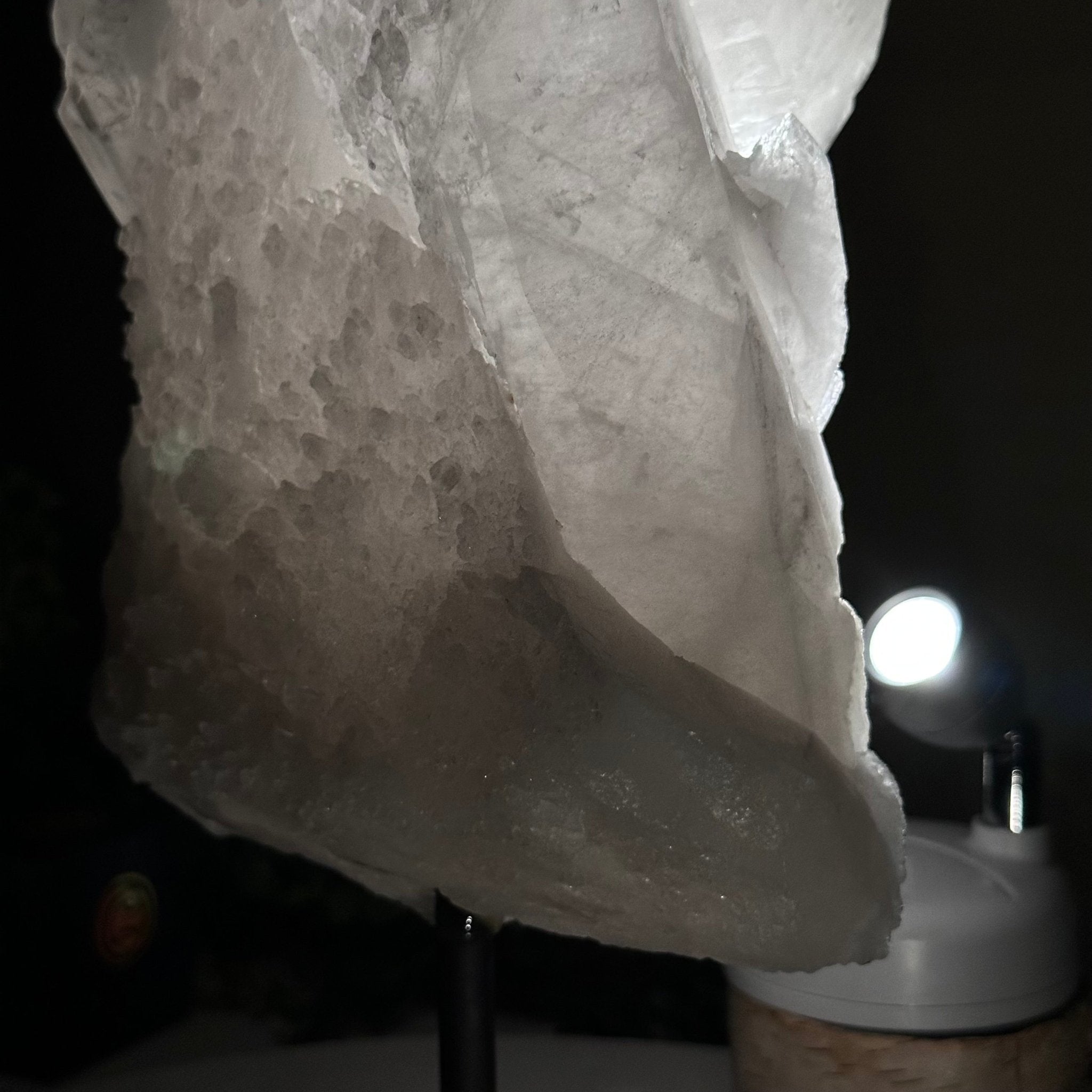 Clear Quartz Crystal Point on a Metal Stand, 9.8 lbs & 13.9" Tall #3122CQ - 028 - Brazil GemsBrazil GemsClear Quartz Crystal Point on a Metal Stand, 9.8 lbs & 13.9" Tall #3122CQ - 028Crystal Points3122CQ - 028