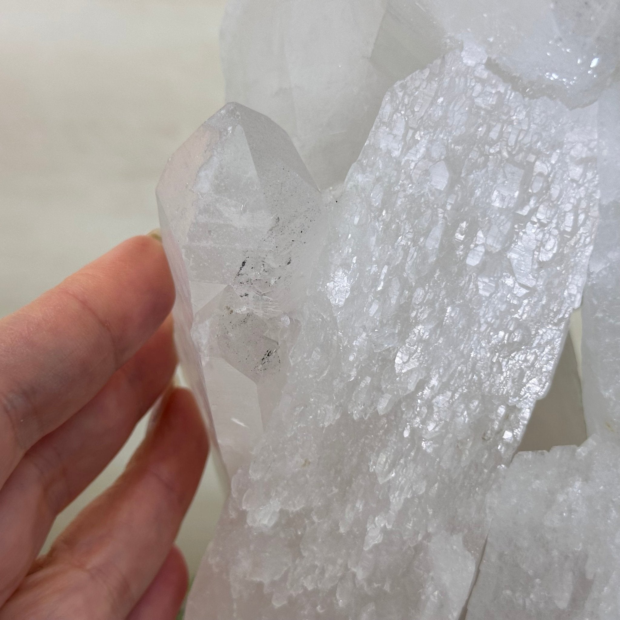 Clear Quartz Crystal Point on a Metal Stand, 9.8 lbs & 13.9" Tall #3122CQ - 028 - Brazil GemsBrazil GemsClear Quartz Crystal Point on a Metal Stand, 9.8 lbs & 13.9" Tall #3122CQ - 028Crystal Points3122CQ - 028