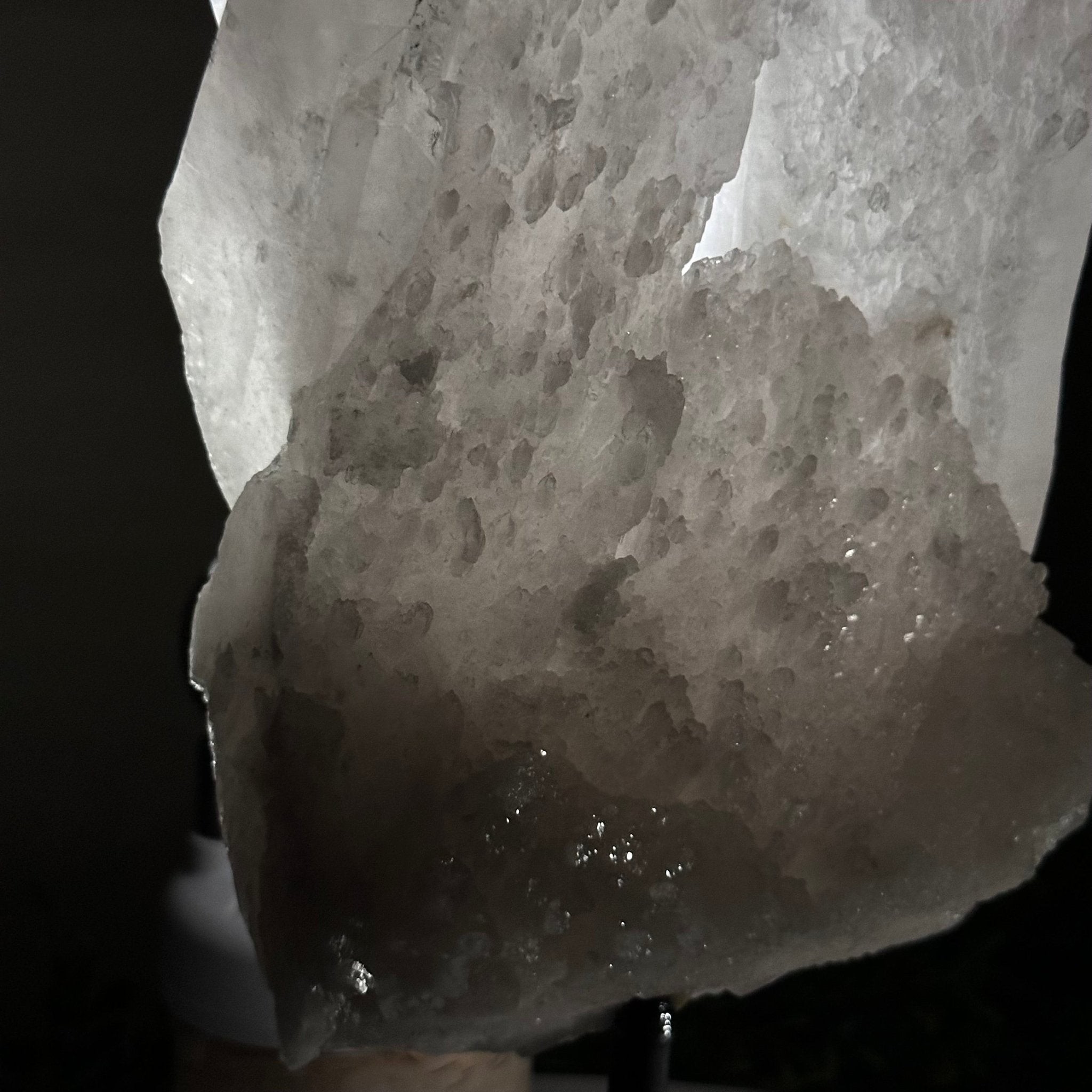 Clear Quartz Crystal Point on a Metal Stand, 9.8 lbs & 13.9" Tall #3122CQ - 028 - Brazil GemsBrazil GemsClear Quartz Crystal Point on a Metal Stand, 9.8 lbs & 13.9" Tall #3122CQ - 028Crystal Points3122CQ - 028