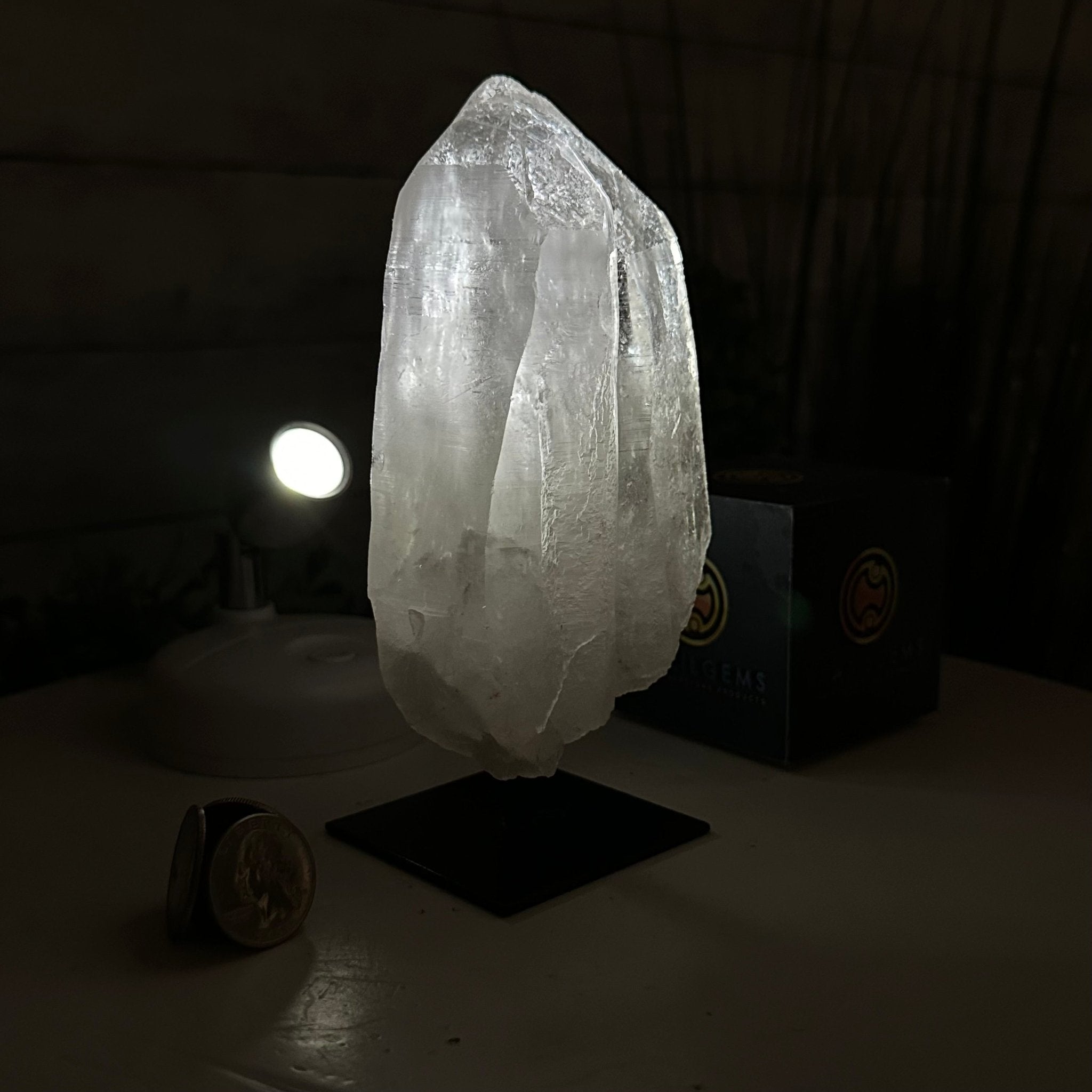 Clear Quartz Crystal Point on Fixed Base, 1.8 lbs & 6.4" Tall #3122CQ-005 - Brazil GemsBrazil GemsClear Quartz Crystal Point on Fixed Base, 1.8 lbs & 6.4" Tall #3122CQ-005Crystal Points3122CQ-005
