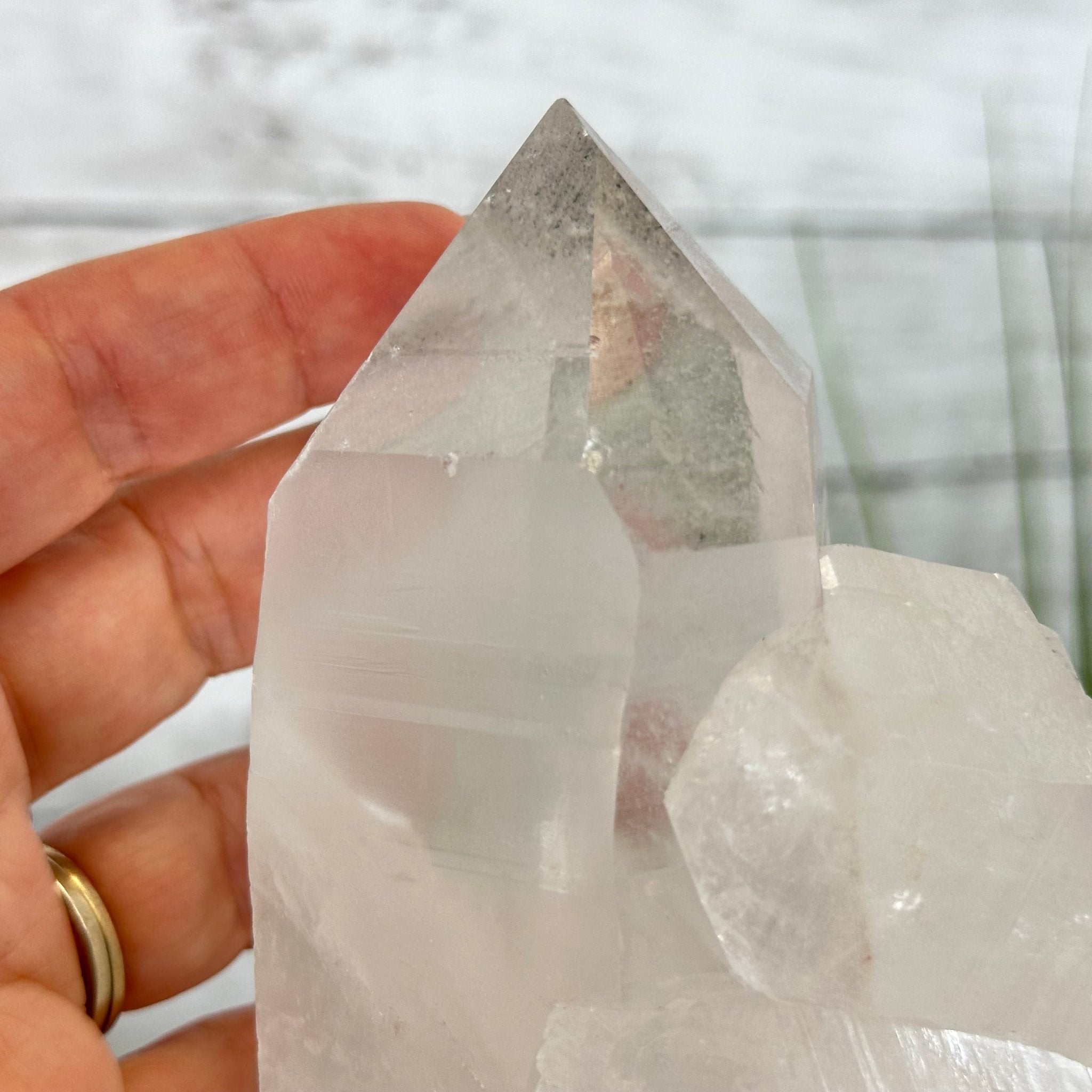 Clear Quartz Crystal Point on Fixed Base, 4.9 lbs & 11.5" Tall #3122CQ-009 - Brazil GemsBrazil GemsClear Quartz Crystal Point on Fixed Base, 4.9 lbs & 11.5" Tall #3122CQ-009Crystal Points3122CQ-009