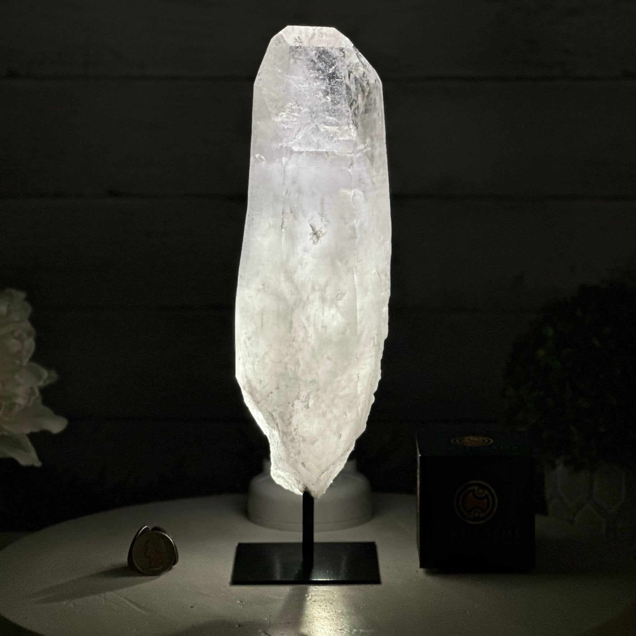 Clear Quartz Crystal Point on Fixed Base, 5.0 lbs & 11.9" Tall #3122CQ - 010 - Brazil GemsBrazil GemsClear Quartz Crystal Point on Fixed Base, 5.0 lbs & 11.9" Tall #3122CQ - 010Crystal Points3122CQ - 010