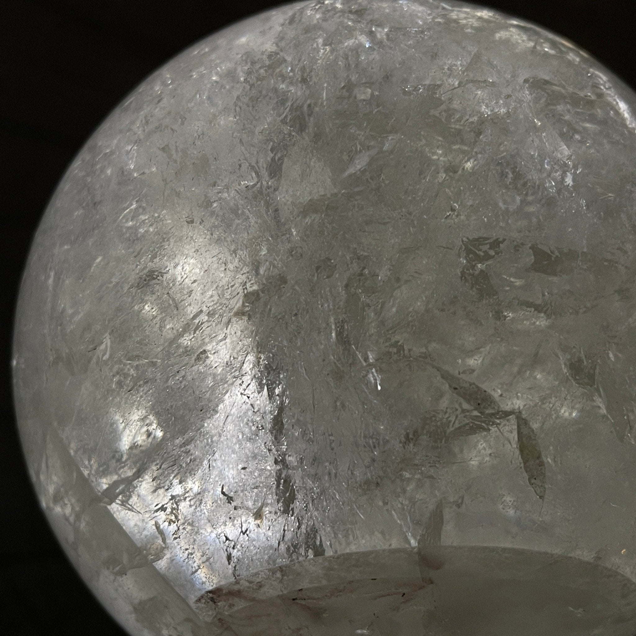 Clear Quartz Sphere on a Metal Base 10.3 lbs & 11" Tall Model #5631-0012 by Brazil Gems - Brazil GemsBrazil GemsClear Quartz Sphere on a Metal Base 10.3 lbs & 11" Tall Model #5631-0012 by Brazil GemsSpheres5631-0012