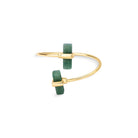 Cuff Gold Plated Bracelet w/ 2 Column Shaped Natural Gemstones - Brazil GemsBrazil GemsCuff Gold Plated Bracelet w/ 2 Column Shaped Natural GemstonesBracelet10GP9369 - 112