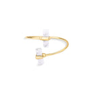 Cuff Gold Plated Bracelet w/ 2 Column Shaped Natural Gemstones - Brazil GemsBrazil GemsCuff Gold Plated Bracelet w/ 2 Column Shaped Natural GemstonesBracelet10GP9369 - 114