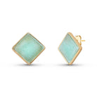 Drop Style 18K Gold Plated Earrings w/ Square Shaped Natural Gemstones - Brazil GemsBrazil GemsDrop Style 18K Gold Plated Earrings w/ Square Shaped Natural GemstonesEarrings11GP9961 - 112