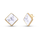 Drop Style 18K Gold Plated Earrings w/ Square Shaped Natural Gemstones - Brazil GemsBrazil GemsDrop Style 18K Gold Plated Earrings w/ Square Shaped Natural GemstonesEarrings11GP9961 - 114