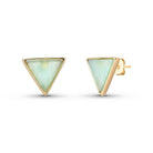 Drop Style 18K Gold Plated Earrings w/ Triangle Shaped Gemstones - Brazil GemsBrazil GemsDrop Style 18K Gold Plated Earrings w/ Triangle Shaped GemstonesEarrings11GP9960 - 112