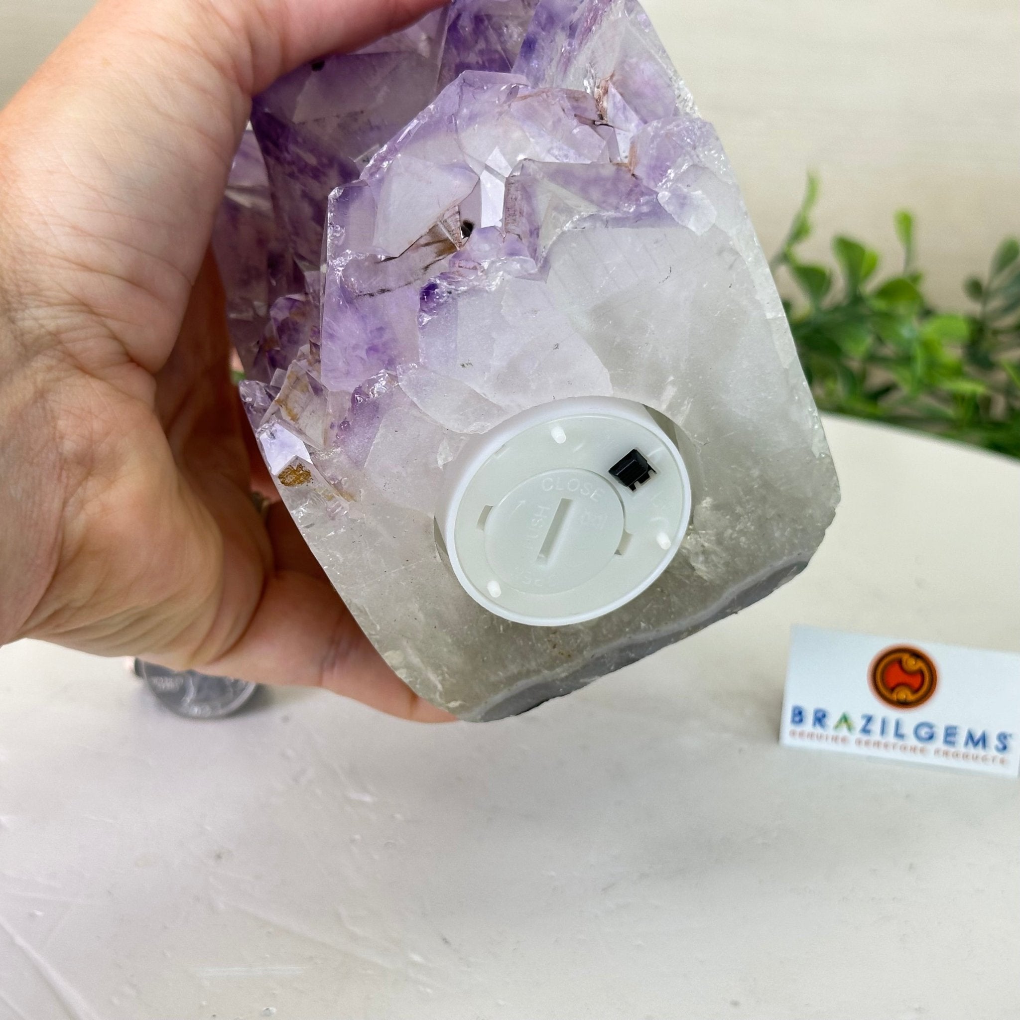 Drusy Amethyst Night Light 4.3 lbs & 6.6" Tall #5800AM - 016 - Brazil GemsBrazil GemsDrusy Amethyst Night Light 4.3 lbs & 6.6" Tall #5800AM - 016Night Lights5800AM - 016