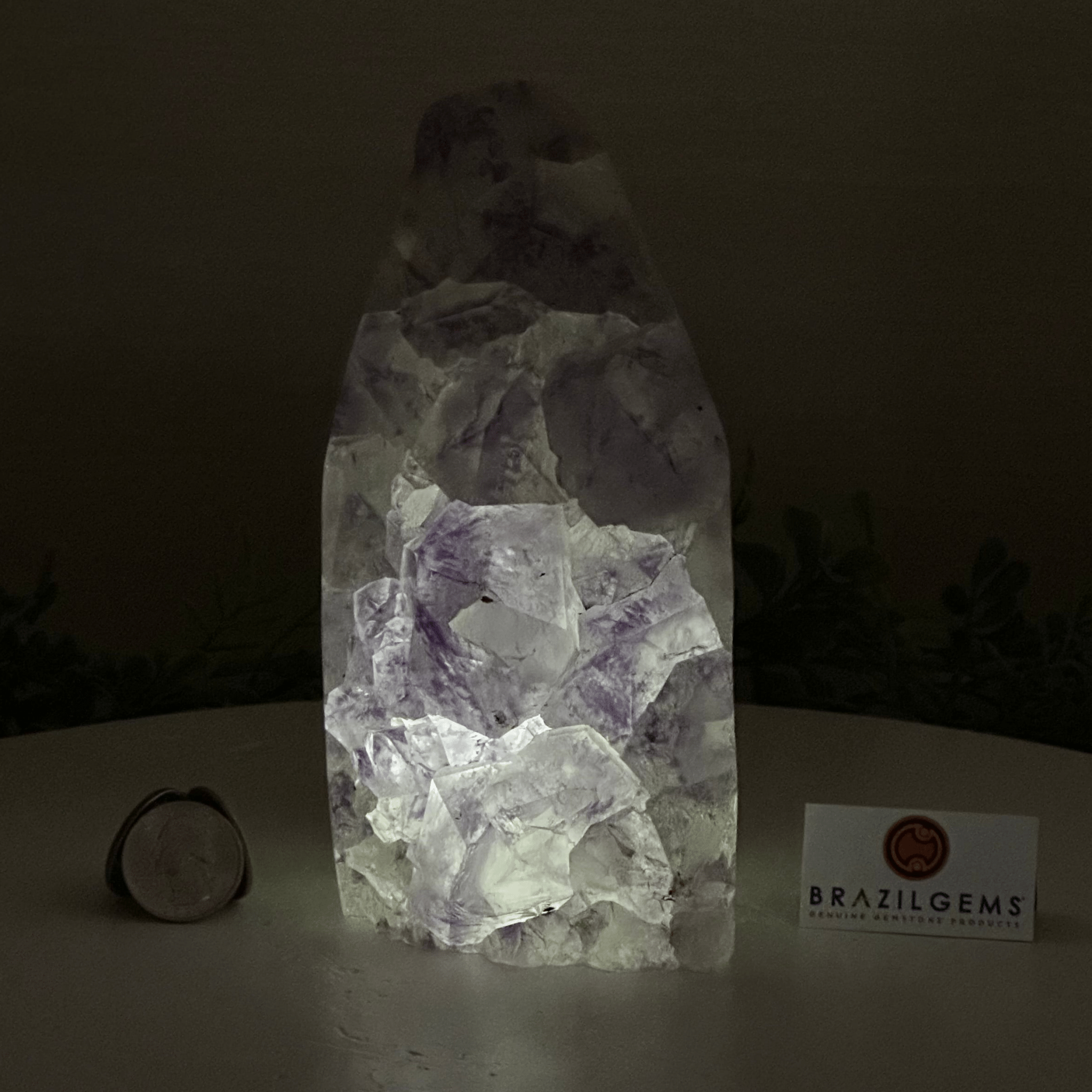 Drusy Amethyst Night Light 4.3 lbs & 6.6" Tall #5800AM - 016 - Brazil GemsBrazil GemsDrusy Amethyst Night Light 4.3 lbs & 6.6" Tall #5800AM - 016Night Lights5800AM - 016