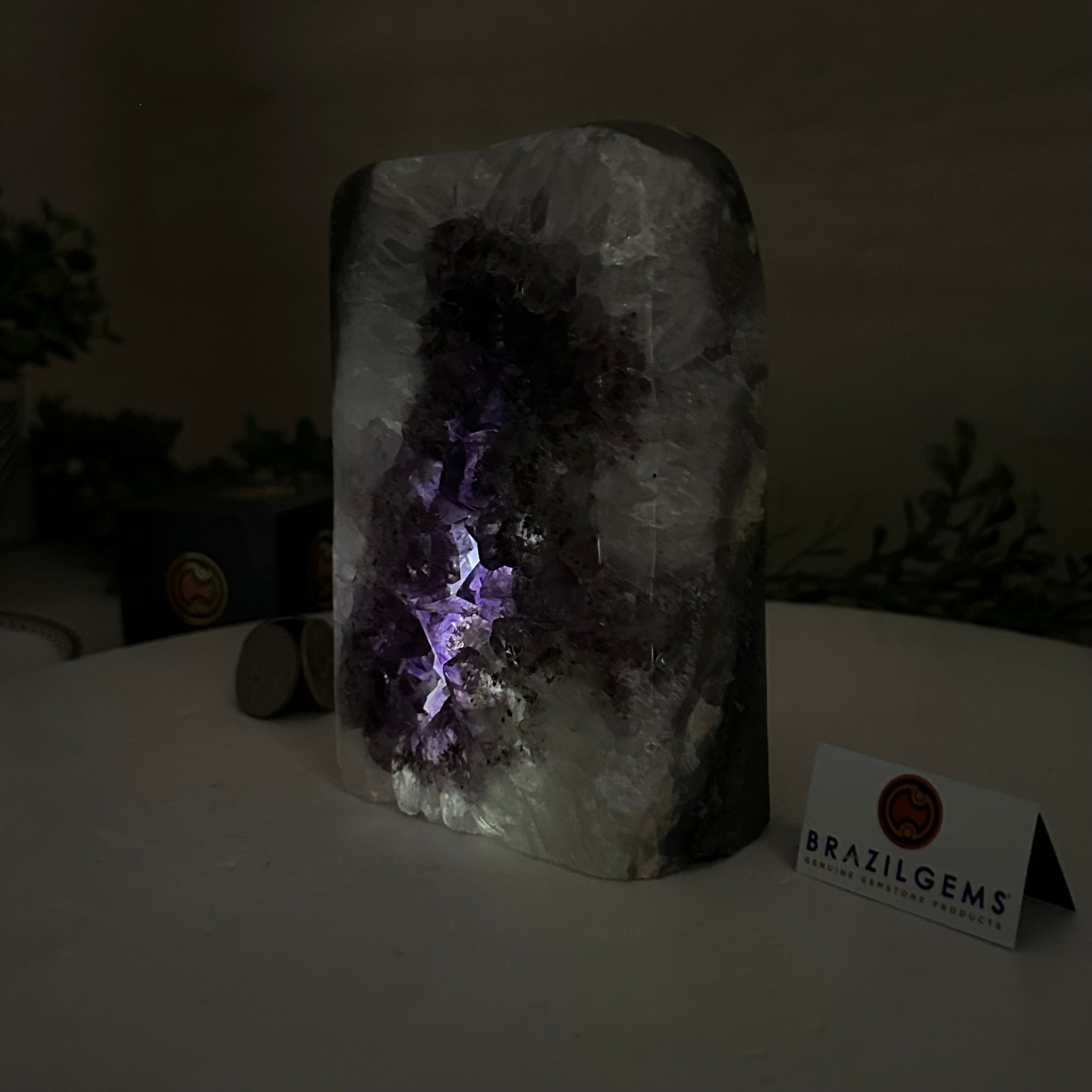 Drusy Amethyst Night Light 4.8 lbs & 5.4" Tall #5800AM - 020 - Brazil GemsBrazil GemsDrusy Amethyst Night Light 4.8 lbs & 5.4" Tall #5800AM - 020Night Lights5800AM - 020