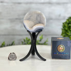 Druzy Agate Sphere on a Metal Stand, 1 lbs & 6.8" Tall #5634-0004 - Brazil GemsBrazil GemsDruzy Agate Sphere on a Metal Stand, 1 lbs & 6.8" Tall #5634-0004Spheres5634-0004