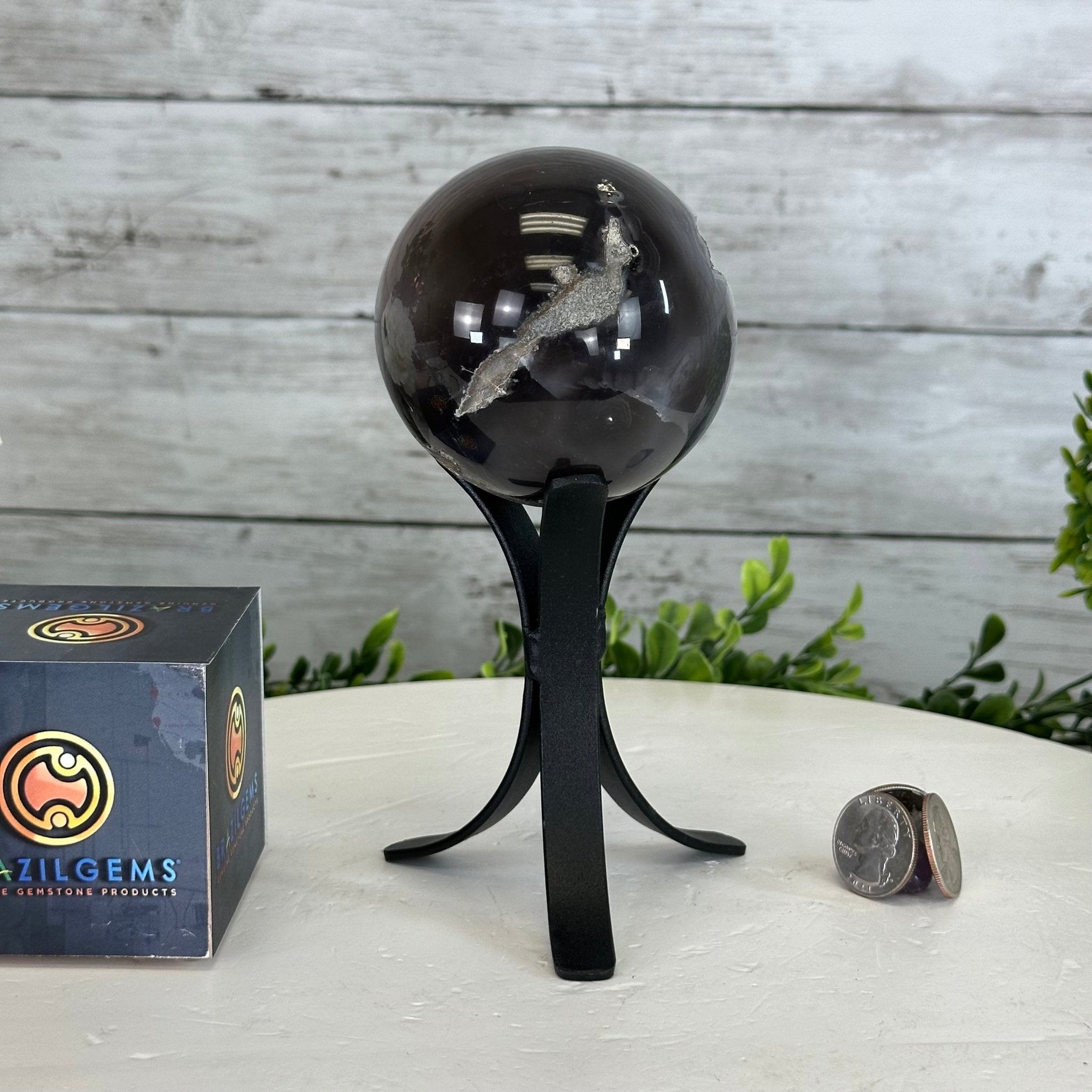 75 mm Orca Agate Sphere on Cute 2024 Stand