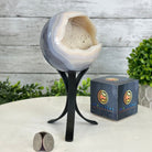 Druzy Agate Sphere on a Metal Stand, 2.1 lbs & 7.5" Tall #5634 - 0010 - Brazil GemsBrazil GemsDruzy Agate Sphere on a Metal Stand, 2.1 lbs & 7.5" Tall #5634 - 0010Spheres5634 - 0010