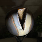Druzy Agate Sphere on a Metal Stand, 2.5 lbs & 7.7" Tall #5634 - 0011 - Brazil GemsBrazil GemsDruzy Agate Sphere on a Metal Stand, 2.5 lbs & 7.7" Tall #5634 - 0011Spheres5634 - 0011