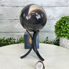 Druzy Agate Sphere on a Metal Stand, 2.5 lbs & 7.7" Tall #5634 - 0011 - Brazil GemsBrazil GemsDruzy Agate Sphere on a Metal Stand, 2.5 lbs & 7.7" Tall #5634 - 0011Spheres5634 - 0011