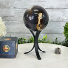 Druzy Agate Sphere on a Metal Stand, 2.5 lbs & 7.7" Tall #5634 - 0011 - Brazil GemsBrazil GemsDruzy Agate Sphere on a Metal Stand, 2.5 lbs & 7.7" Tall #5634 - 0011Spheres5634 - 0011