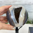 Druzy Agate Sphere on a Metal Stand, 2.5 lbs & 7.7" Tall #5634 - 0011 - Brazil GemsBrazil GemsDruzy Agate Sphere on a Metal Stand, 2.5 lbs & 7.7" Tall #5634 - 0011Spheres5634 - 0011