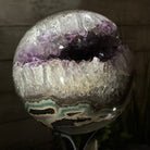 Druzy Amethyst Sphere on a Metal Base, 10.7 lbs & 12" Tall #5630-0073 - Brazil GemsBrazil GemsDruzy Amethyst Sphere on a Metal Base, 10.7 lbs & 12" Tall #5630-0073Spheres5630-0073