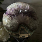 Druzy Amethyst Sphere on a Metal Base, 10.7 lbs & 12" Tall #5630-0073 - Brazil GemsBrazil GemsDruzy Amethyst Sphere on a Metal Base, 10.7 lbs & 12" Tall #5630-0073Spheres5630-0073