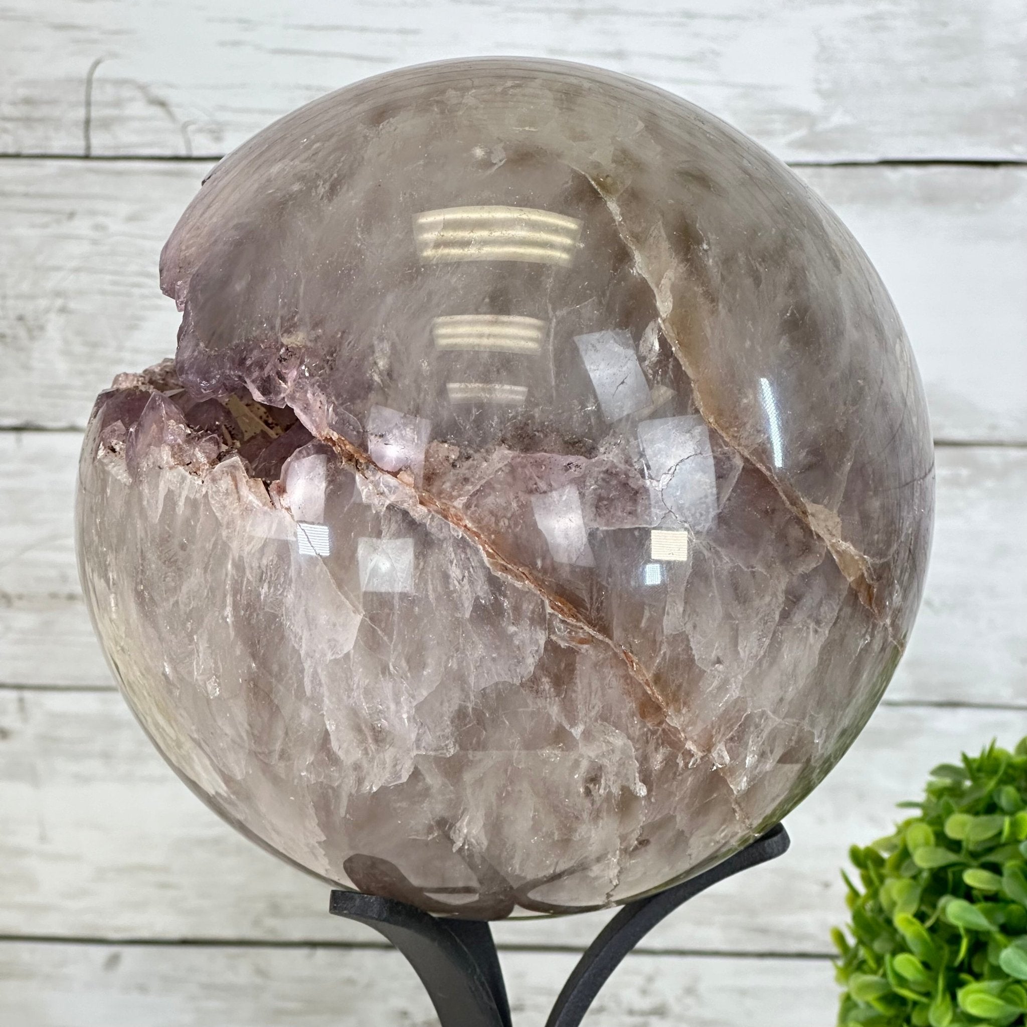 Druzy Amethyst Sphere on a Metal Base, 11 lbs & 12.2" Tall #5630-0074 - Brazil GemsBrazil GemsDruzy Amethyst Sphere on a Metal Base, 11 lbs & 12.2" Tall #5630-0074Spheres5630-0074