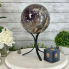 Druzy Amethyst Sphere on a Metal Base, 15.1 lbs & 13" Tall #5630-0076 - Brazil GemsBrazil GemsDruzy Amethyst Sphere on a Metal Base, 15.1 lbs & 13" Tall #5630-0076Spheres5630-0076