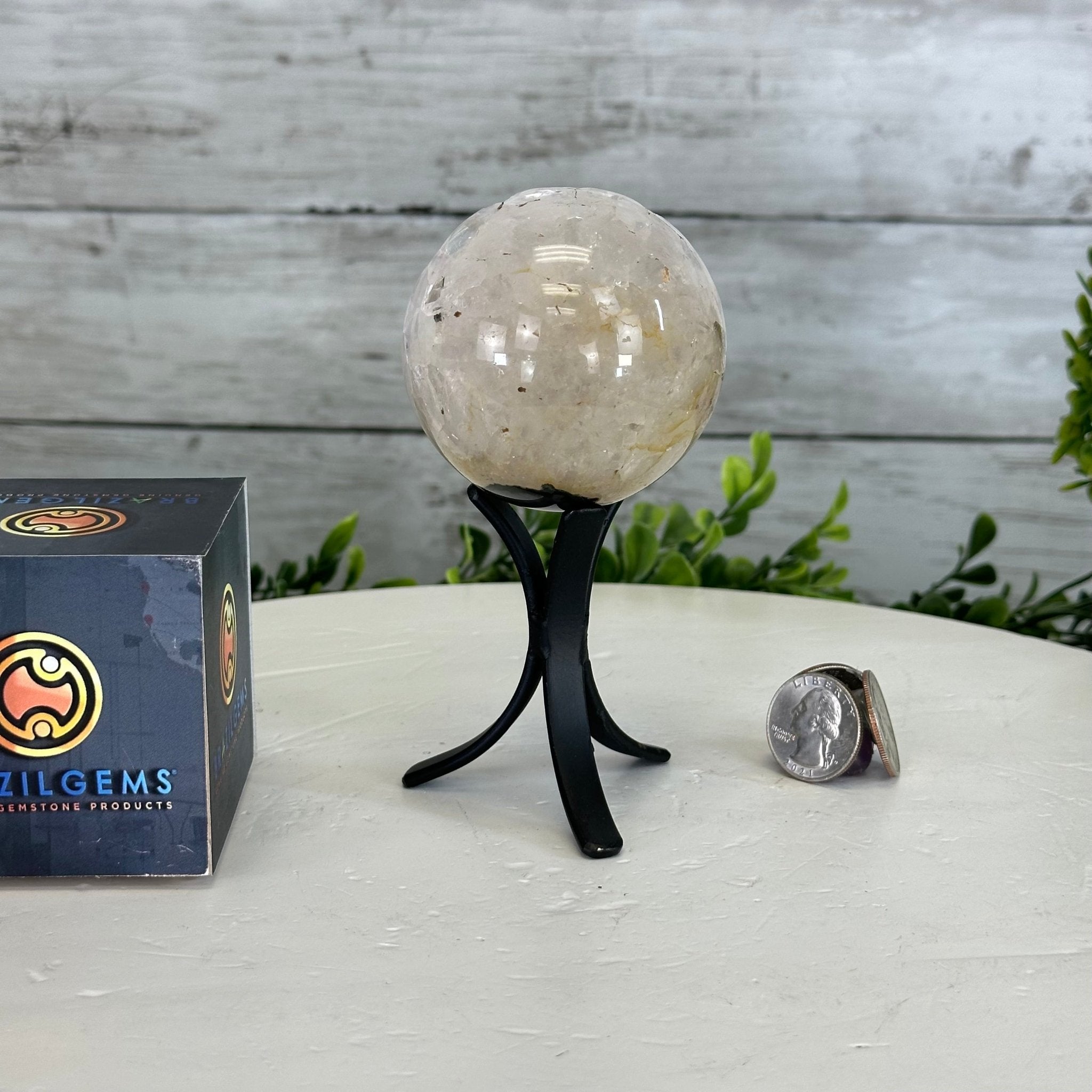 Druzy Amethyst Sphere on a Metal Stand, 0.7 lbs & 5.1" Tall #5630-0030 - Brazil GemsBrazil GemsDruzy Amethyst Sphere on a Metal Stand, 0.7 lbs & 5.1" Tall #5630-0030Spheres5630-0030