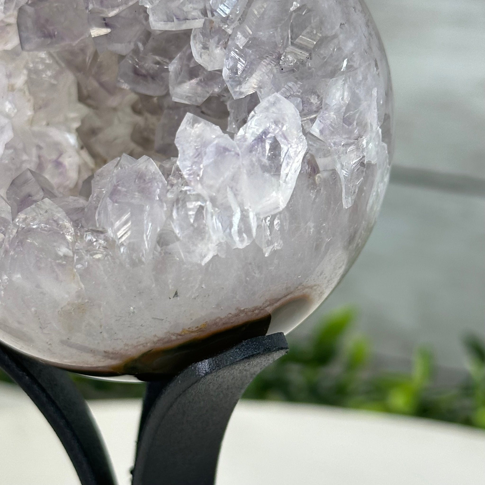 Druzy Amethyst Sphere on a Metal Stand, 0.7 lbs & 6.1" Tall #5630-0031 - Brazil GemsBrazil GemsDruzy Amethyst Sphere on a Metal Stand, 0.7 lbs & 6.1" Tall #5630-0031Spheres5630-0031