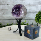 Druzy Amethyst Sphere on a Metal Stand, 2.5 lbs & 7.8" Tall #5630-0047 - Brazil GemsBrazil GemsDruzy Amethyst Sphere on a Metal Stand, 2.5 lbs & 7.8" Tall #5630-0047Spheres5630-0047
