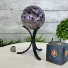 Druzy Amethyst Sphere on a Metal Stand, 2.7 lbs & 8.4" Tall #5630-0052 - Brazil GemsBrazil GemsDruzy Amethyst Sphere on a Metal Stand, 2.7 lbs & 8.4" Tall #5630-0052Spheres5630-0052