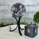 Druzy Amethyst Sphere on a Metal Stand, 3 lbs & 8.2" Tall #5630-0053 - Brazil GemsBrazil GemsDruzy Amethyst Sphere on a Metal Stand, 3 lbs & 8.2" Tall #5630-0053Spheres5630-0053