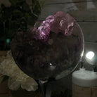 Druzy Amethyst Sphere on a Metal Stand, 8.2 lbs & 11.9" Tall #5630-0069 - Brazil GemsBrazil GemsDruzy Amethyst Sphere on a Metal Stand, 8.2 lbs & 11.9" Tall #5630-0069Spheres5630-0069