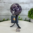Druzy Amethyst Sphere on a Metal Stand,1.9 lbs & 7.2" Tall #5630-0043 - Brazil GemsBrazil GemsDruzy Amethyst Sphere on a Metal Stand,1.9 lbs & 7.2" Tall #5630-0043Spheres5630-0043