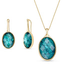 Emerald Oval Classic 18K Gold Plated Necklace & Earring Set - Brazil GemsBrazil GemsEmerald Oval Classic 18K Gold Plated Necklace & Earring SetNecklace & Earring Set14GP4521 - 109